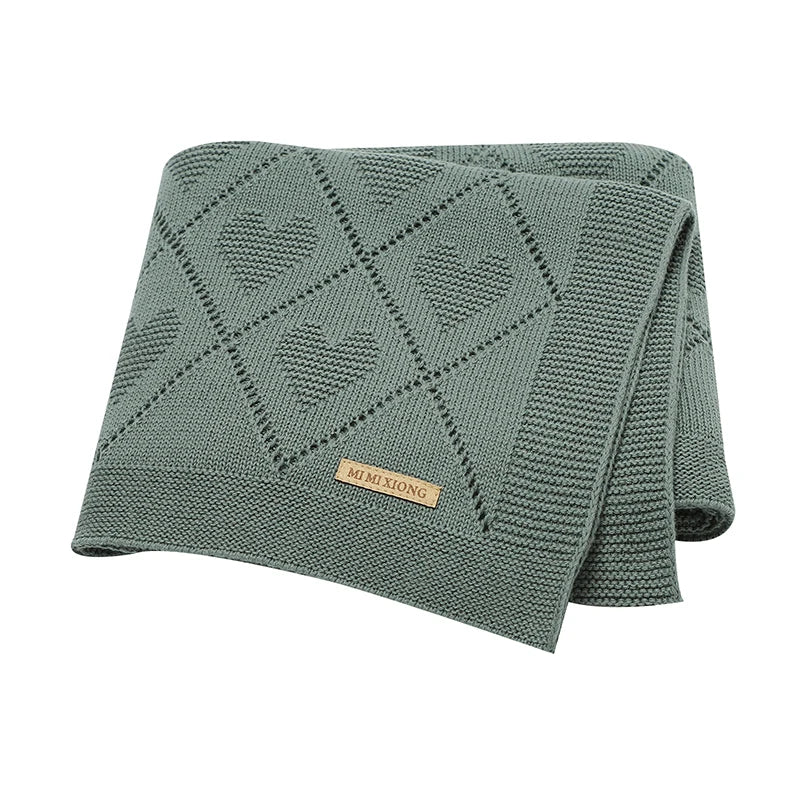 Cotton Knit Baby Blanket for Stroller & Nursery