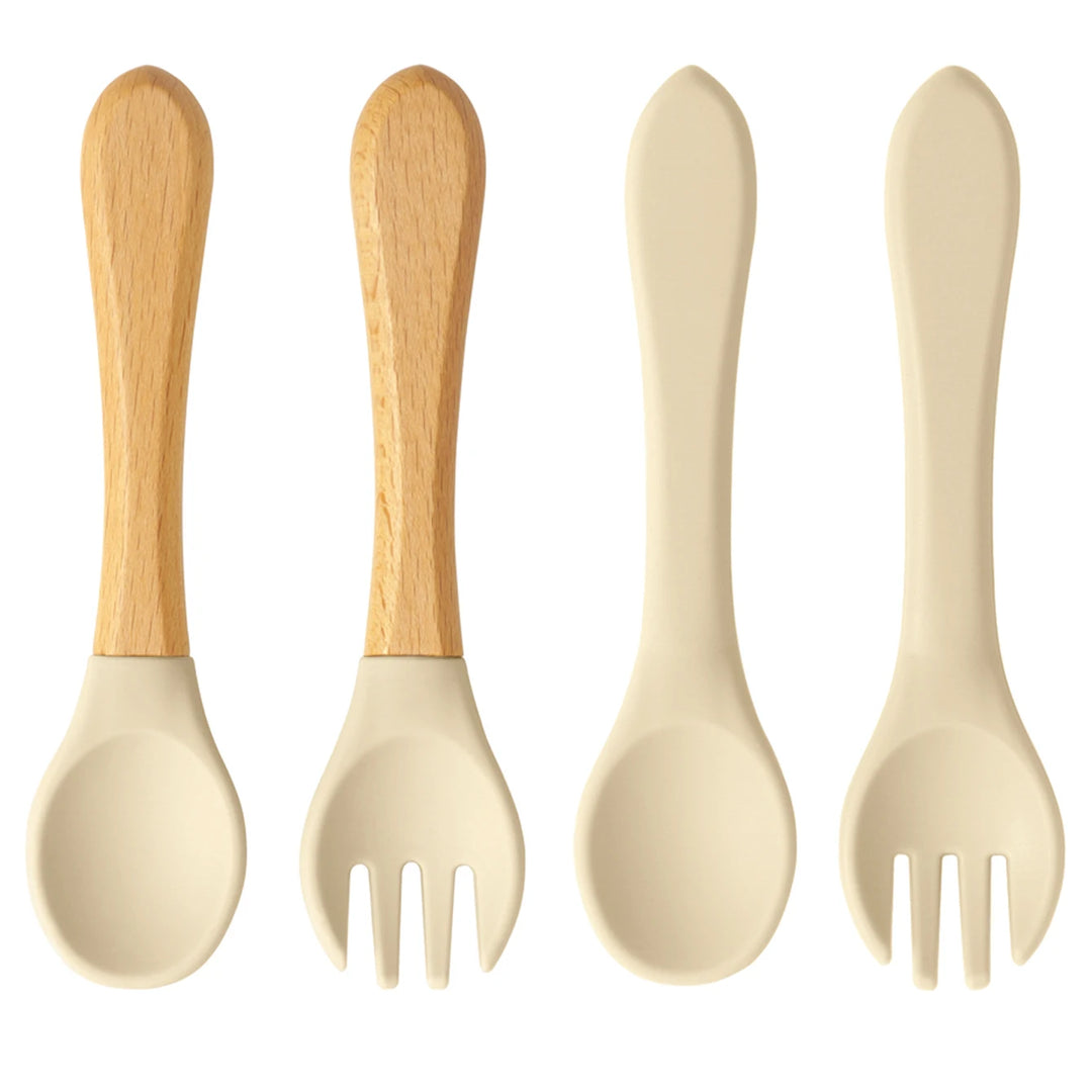 4-Piece Silicone Baby Spoon & Fork Set