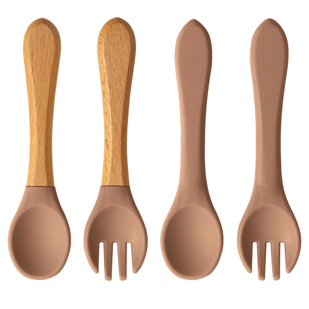 4-Piece Silicone Baby Spoon & Fork Set