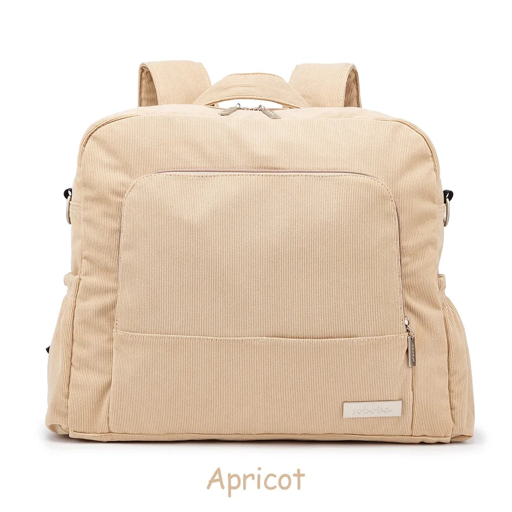 Corduroy Baby Diaper Backpack for Parents