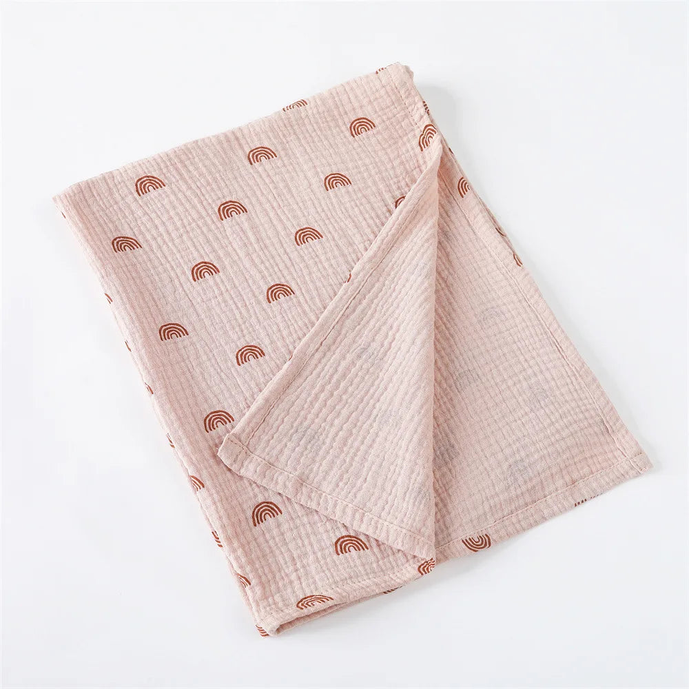 Cotton Muslin Baby Blanket for Swaddling & Stroller