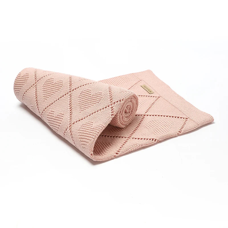 Cotton Knit Baby Blanket for Stroller & Nursery