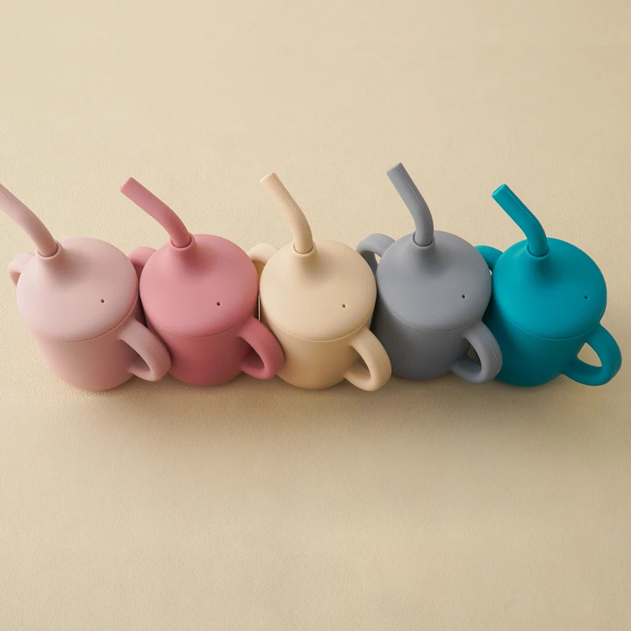 Silicone Baby Sippy Cup with Straw