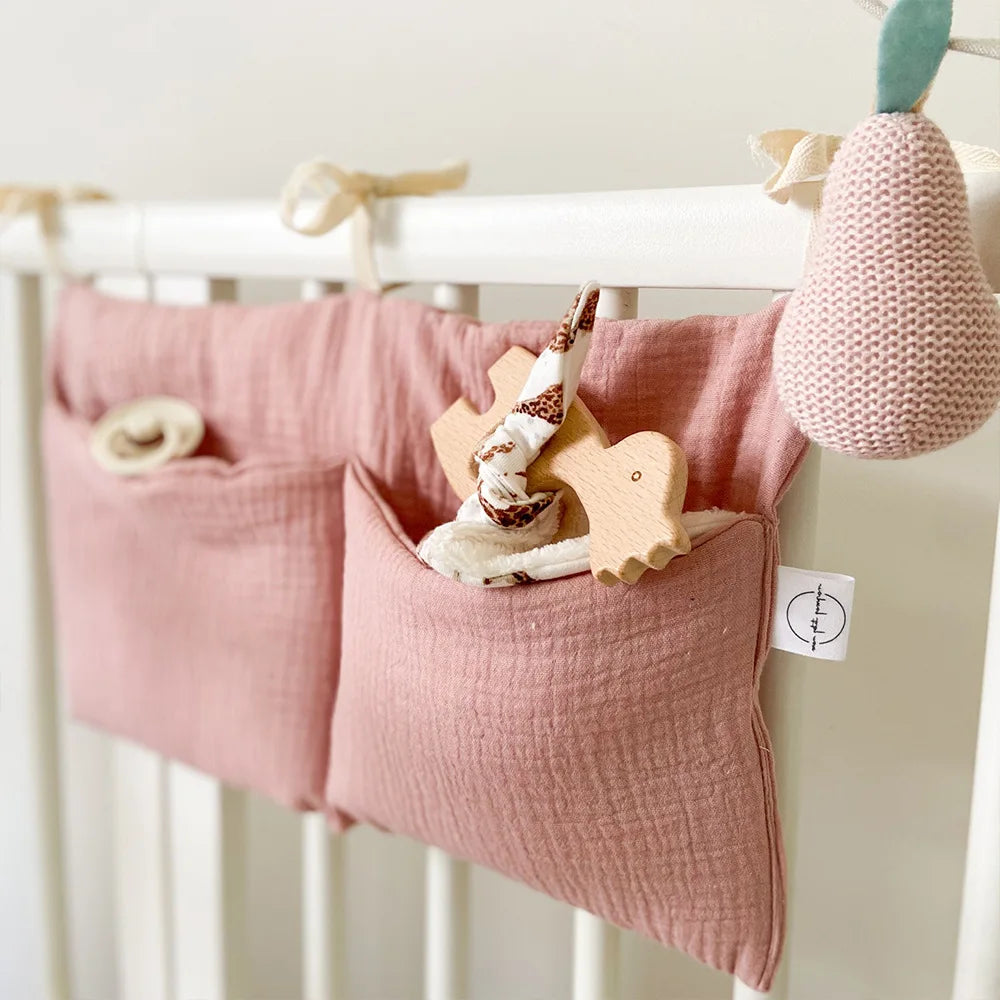 Baby Crib Organizer with 2 Storage Pockets
