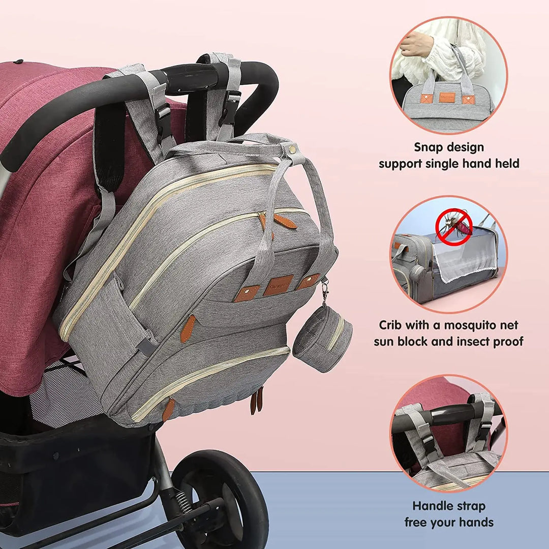 Waterproof Baby Diaper Backpack with Portable Changing Station
