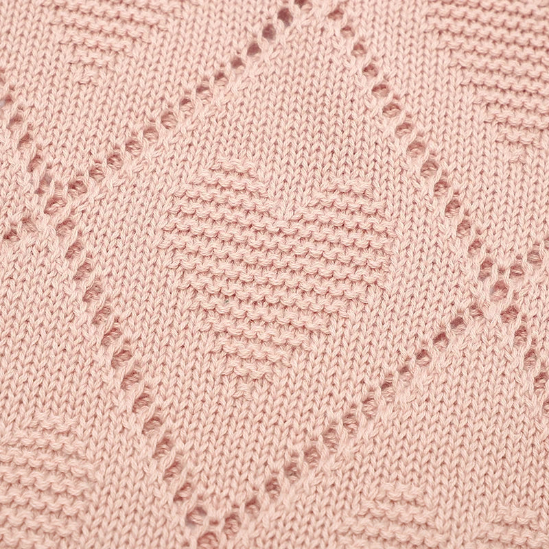 Cotton Knit Baby Blanket for Stroller & Nursery