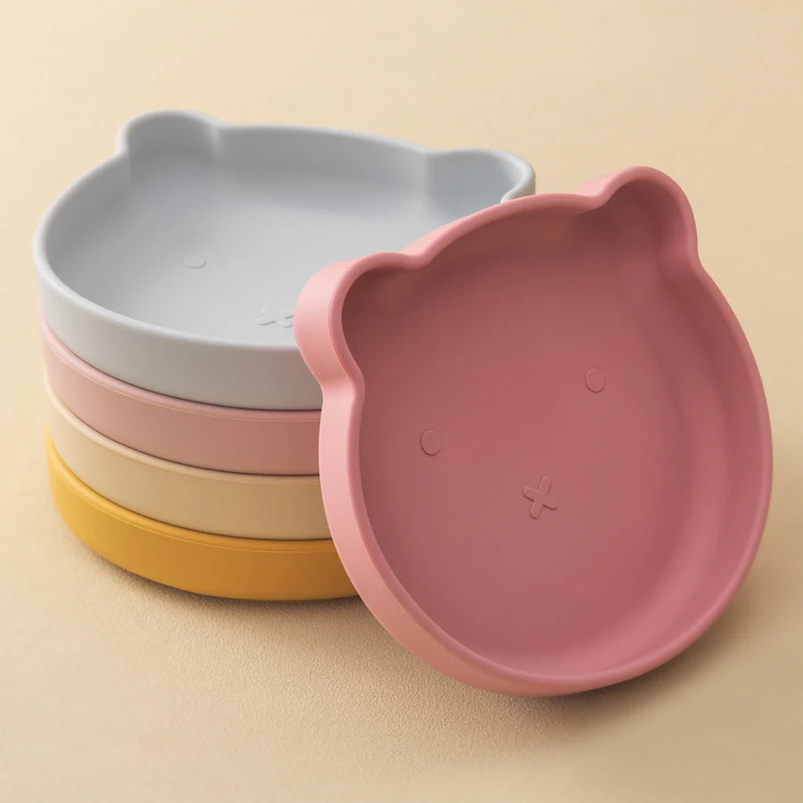 Bear-Shaped Silicone Baby Suction Plate