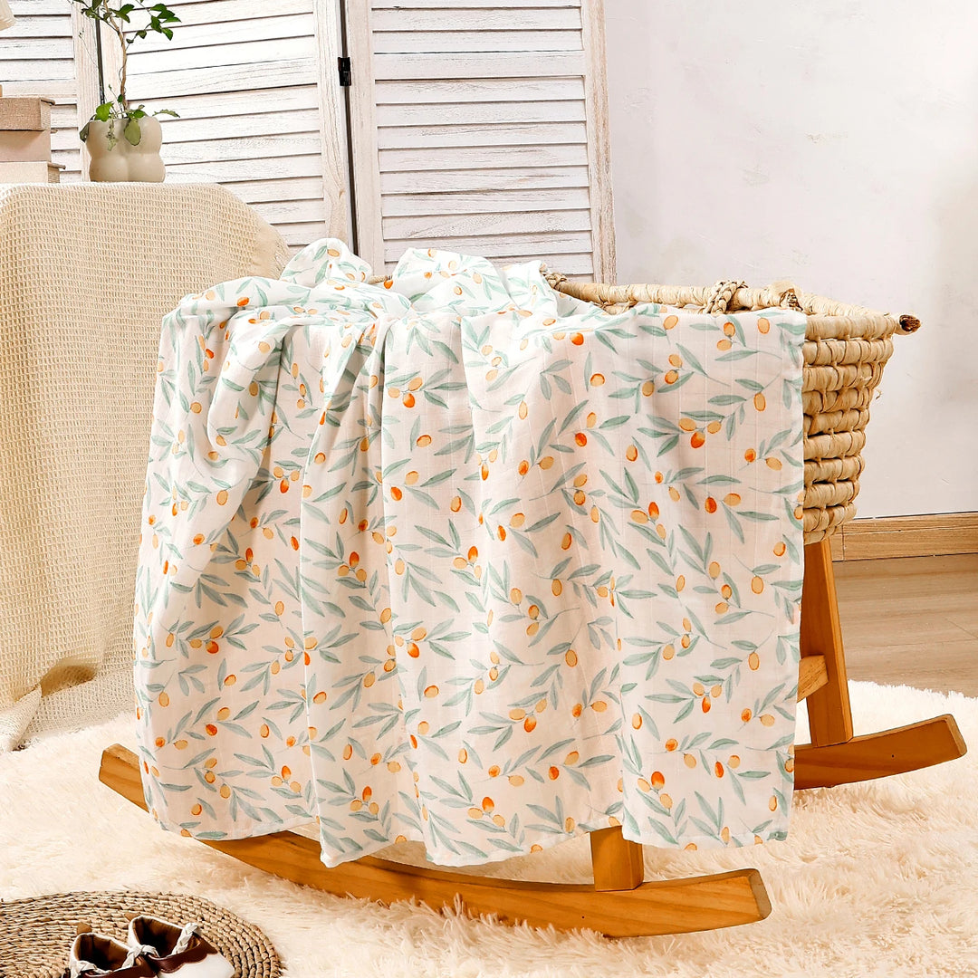 3-Pack Bamboo Cotton Muslin Swaddle Blankets