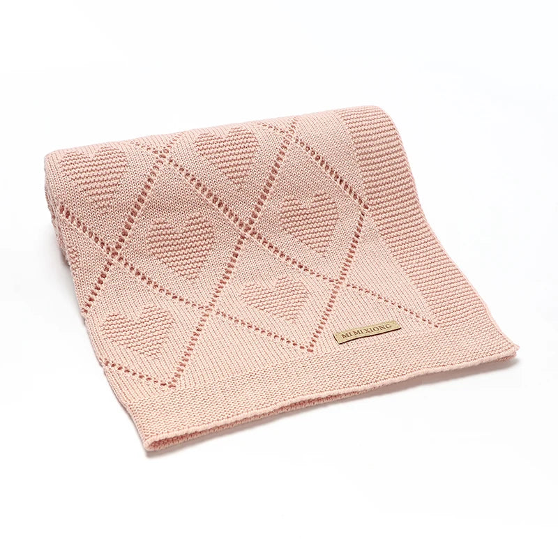 Cotton Knit Baby Blanket for Stroller & Nursery