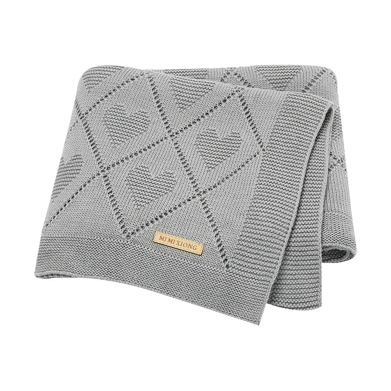Cotton Knit Baby Blanket for Stroller & Nursery