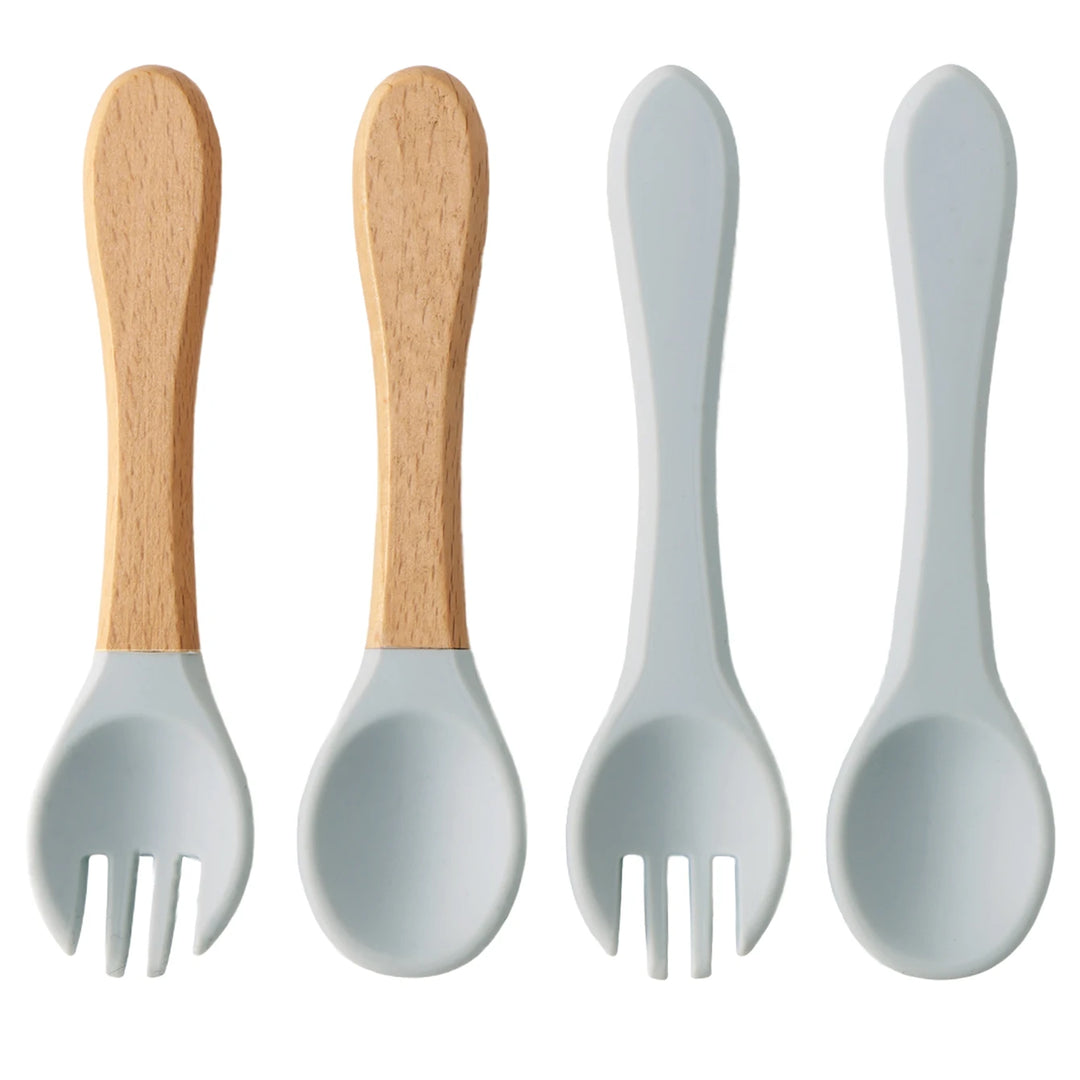 4-Piece Silicone Baby Spoon & Fork Set