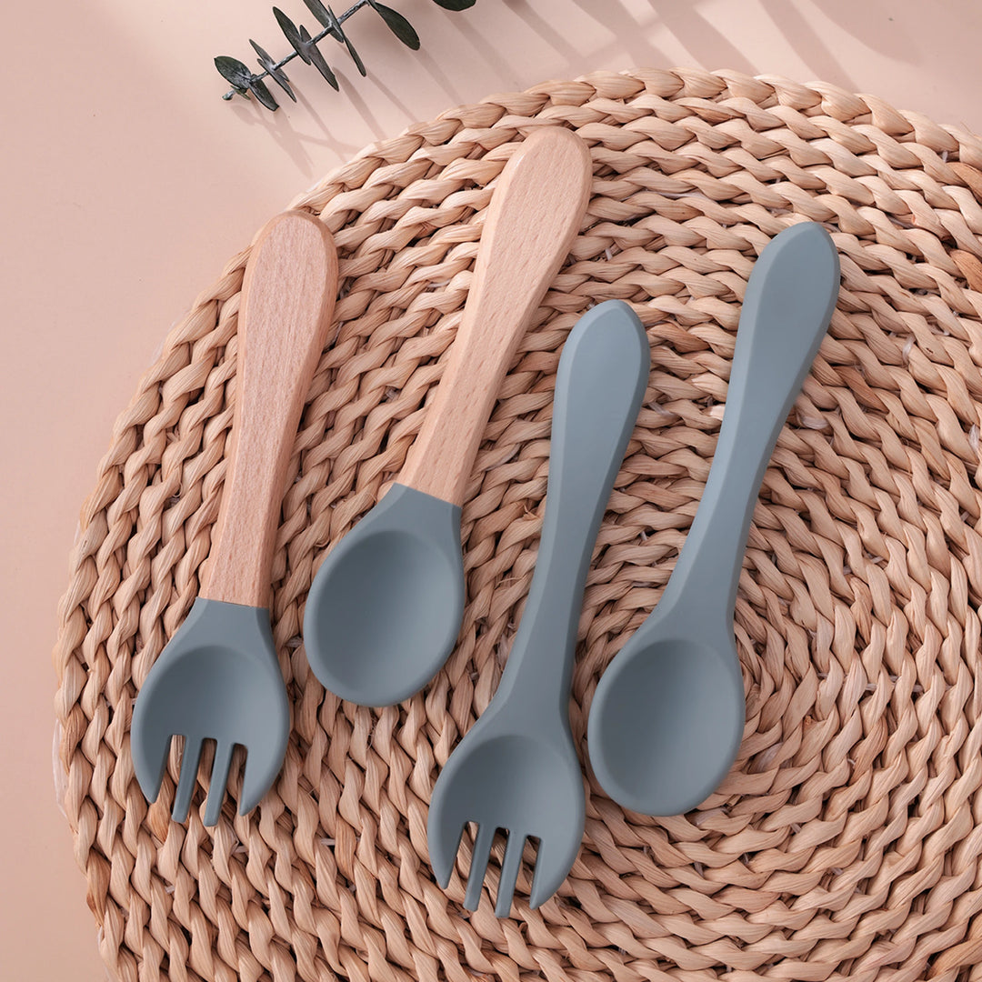 4-Piece Silicone Baby Spoon & Fork Set