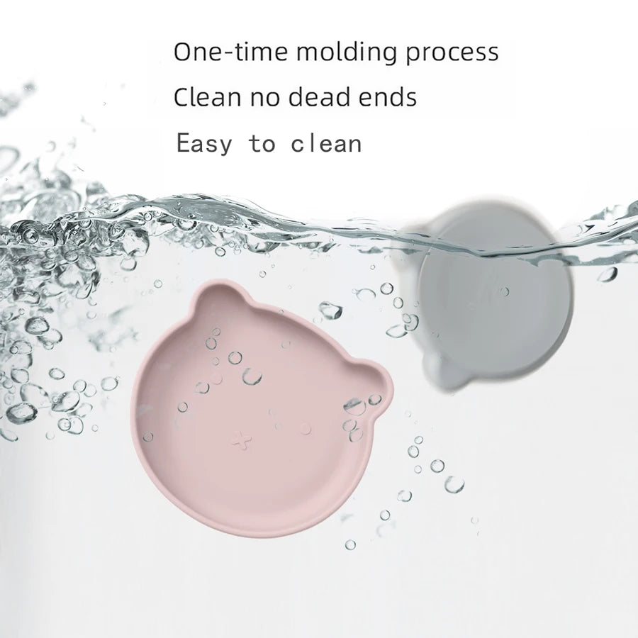 Bear-Shaped Silicone Baby Suction Plate